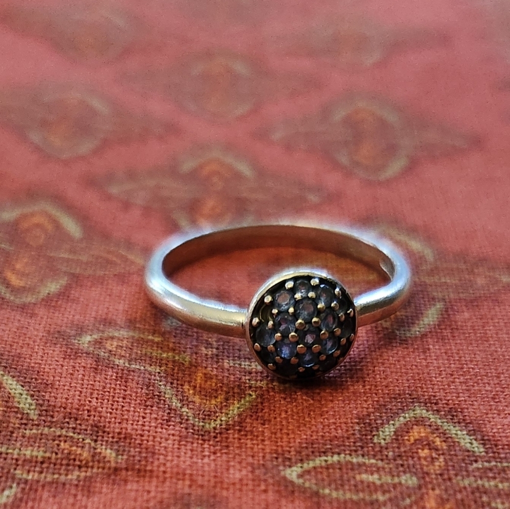 Pandora 925 Sterling silver ring!  Size 6.6.  Very pretty blues with sterling!